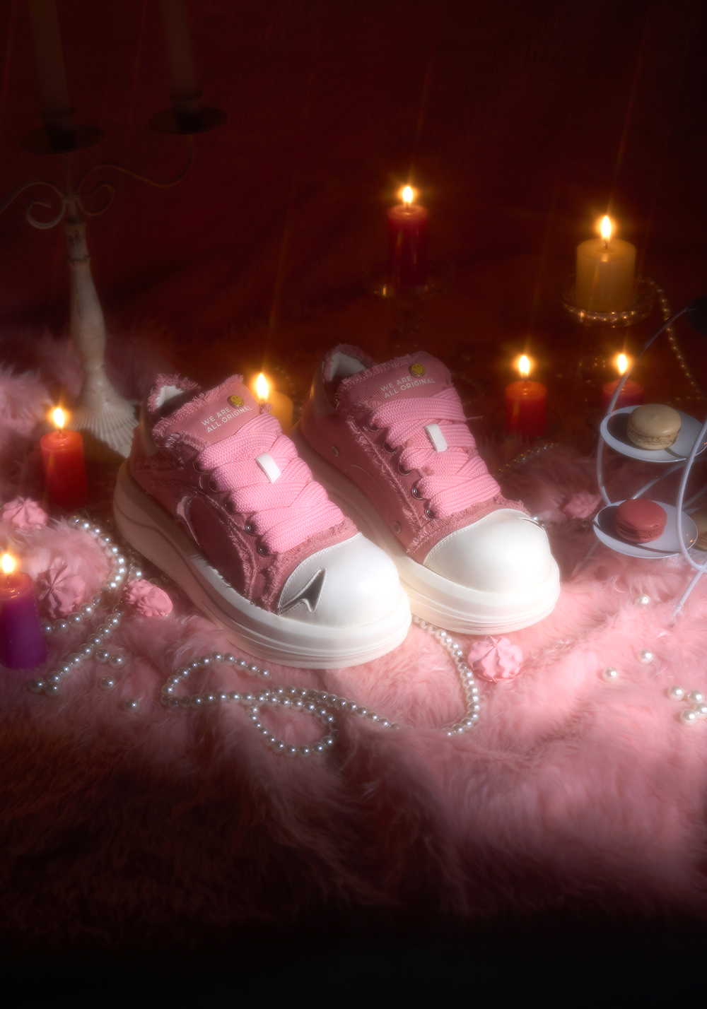 Pink Beluga Platform Skate Sneakers
