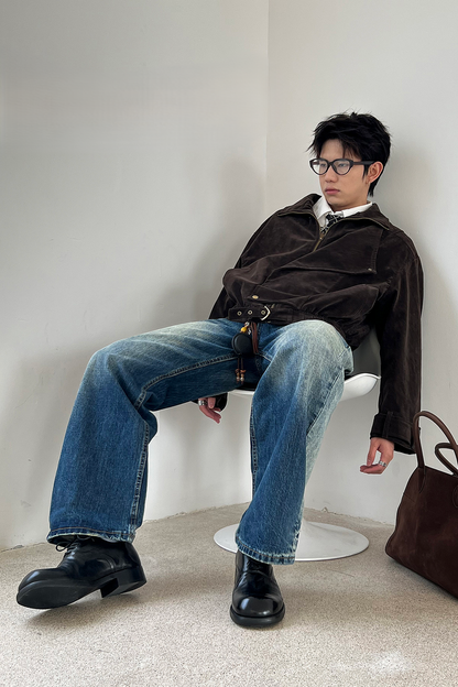 Washed Horsehide Derby Shoes