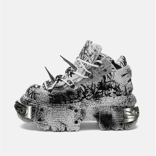 Monotone Wide Blade High Grade Platform Sneakers  HL3123