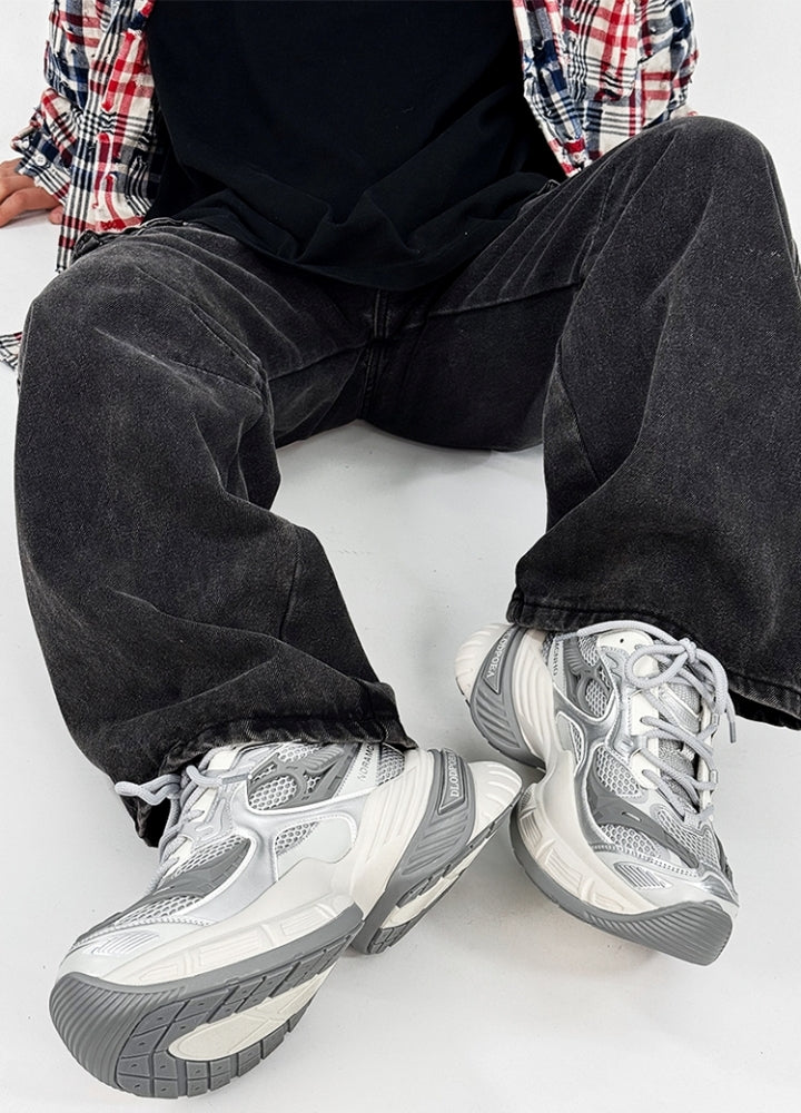 Wave platform silhouette street casual sneakers