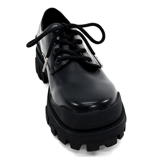 High-mode style black ankh shiny boots  HL3134