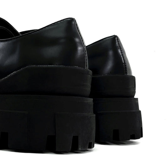 High-mode style black ankh shiny boots  HL3134