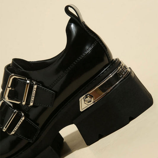 High-length boot-cut black design shoes  HL3135