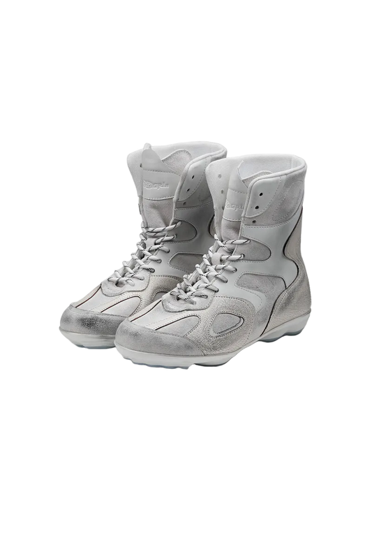 Distressed High Top Boxing Boots