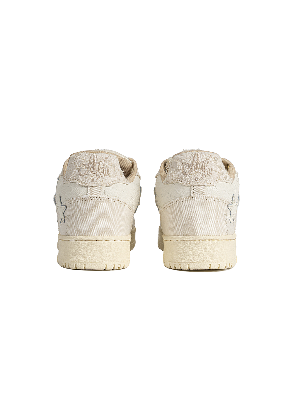Beige Lace Star Low-Top Sneakers