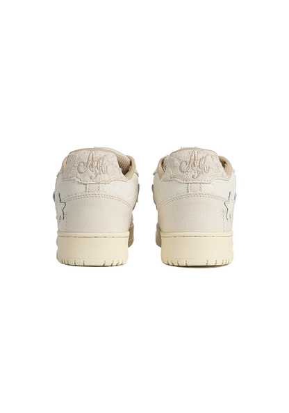 Beige Lace Star Low-Top Sneakers