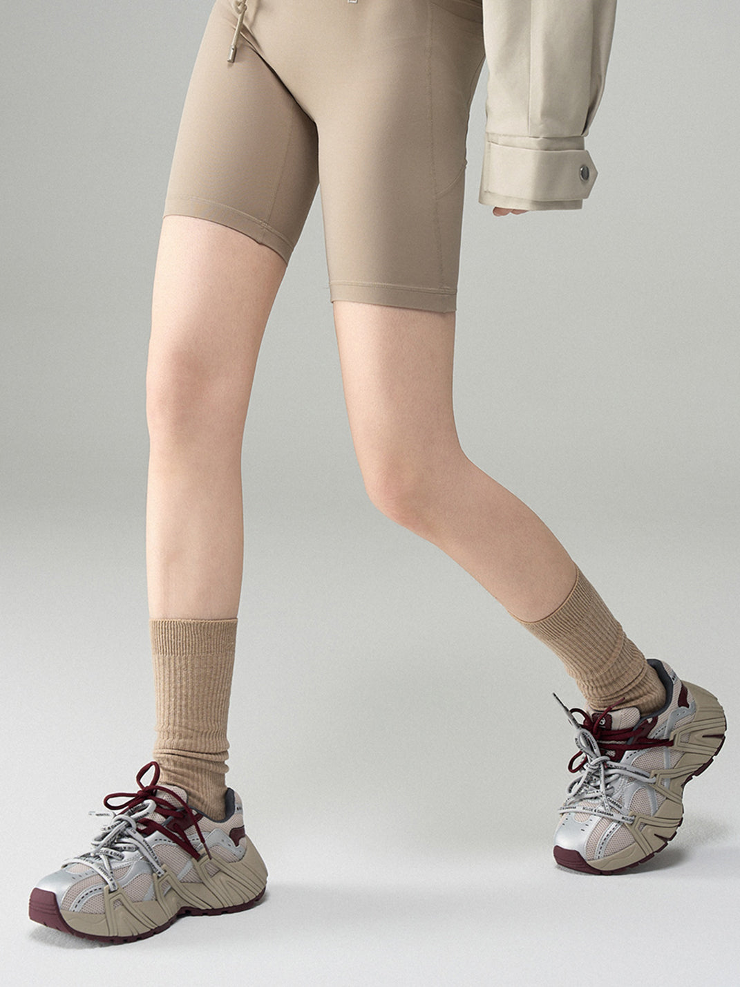 Beige Mesh Cage Runner Sneakers