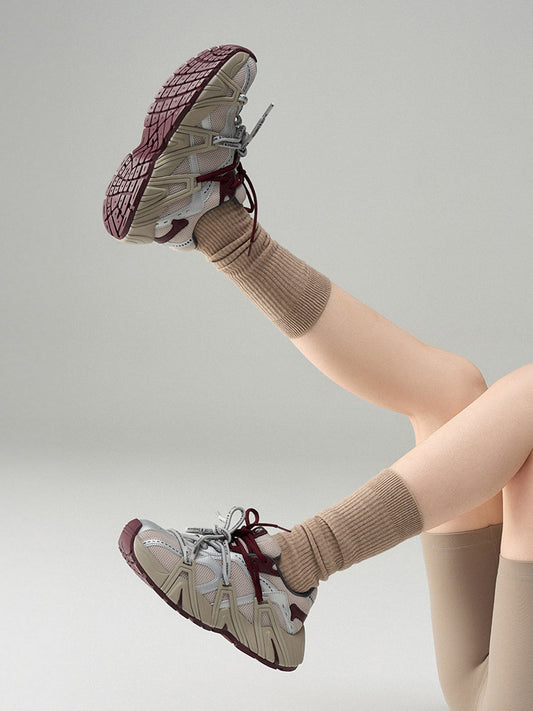 Beige Mesh Cage Runner Sneakers