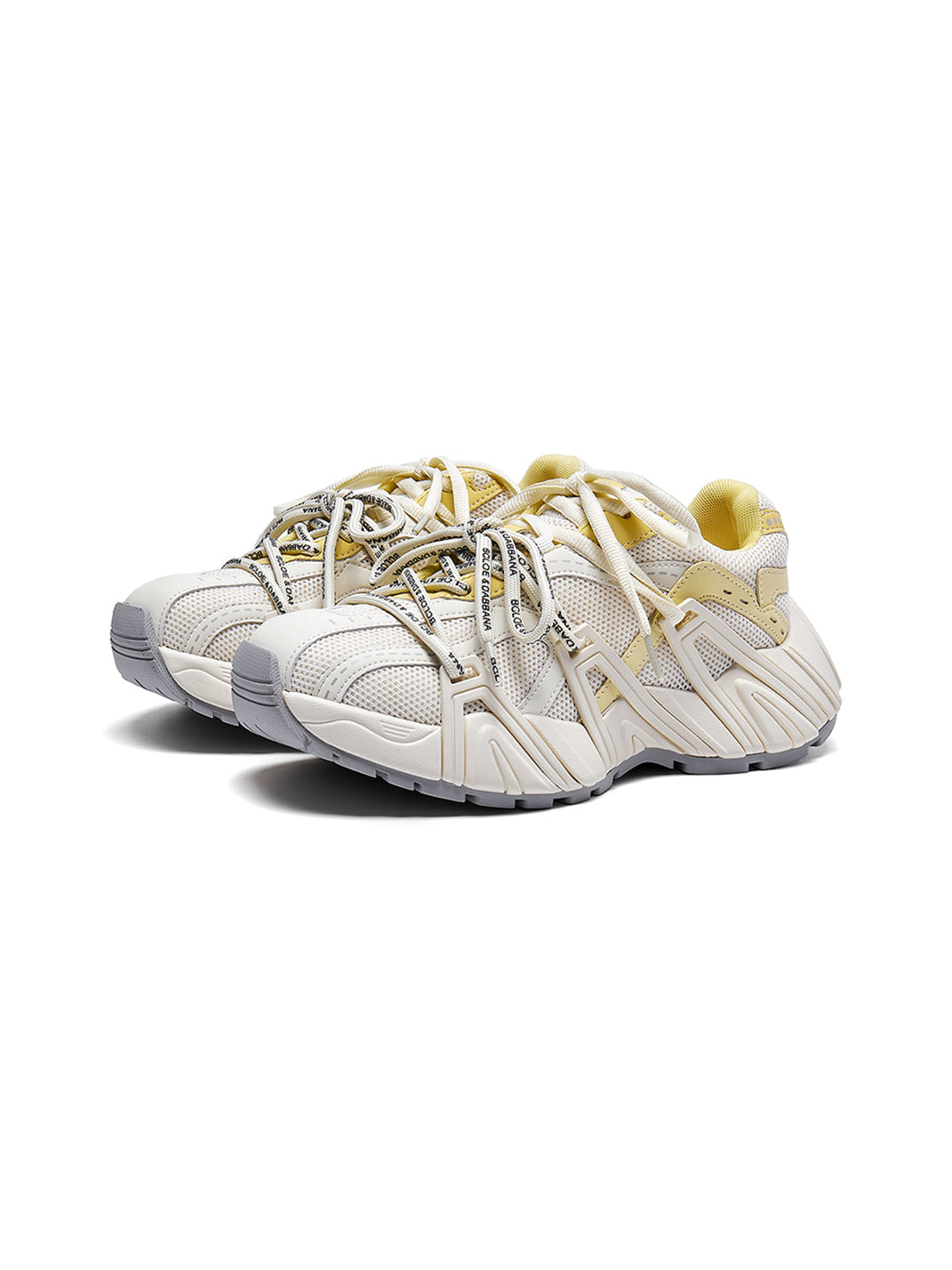 Beige Mesh Cage Runner Sneakers