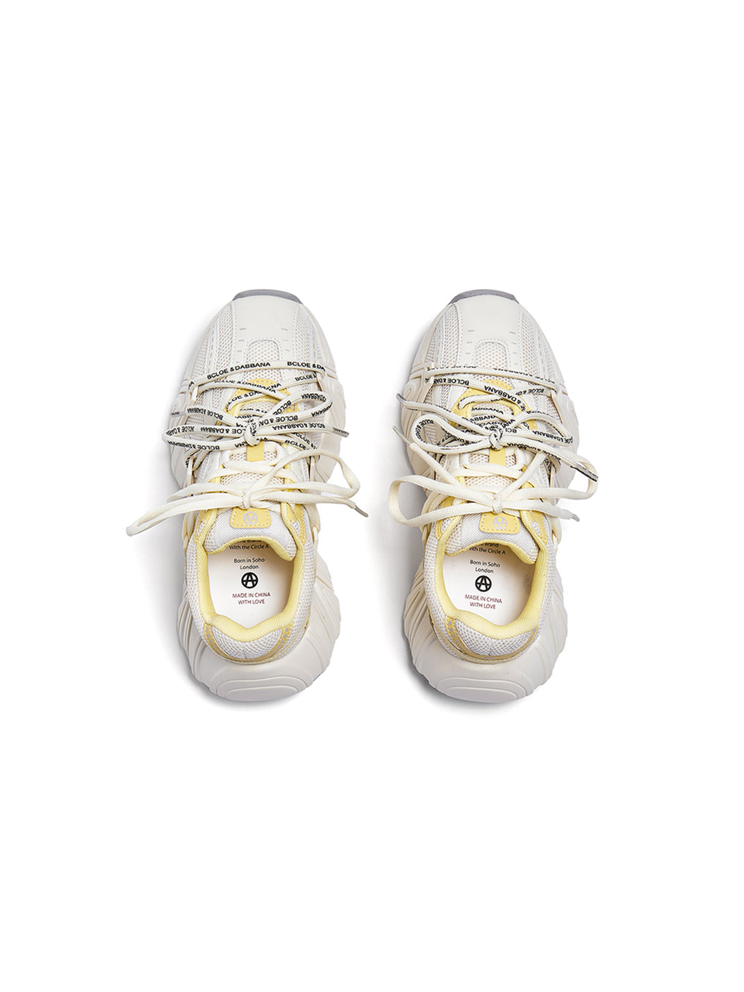 Beige Mesh Cage Runner Sneakers