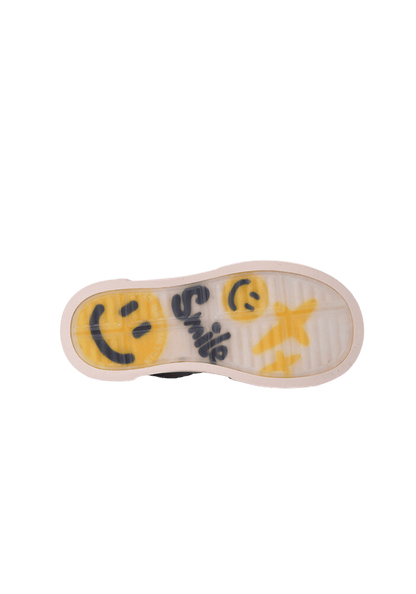 Beige Smile Panel Platform Sneakers