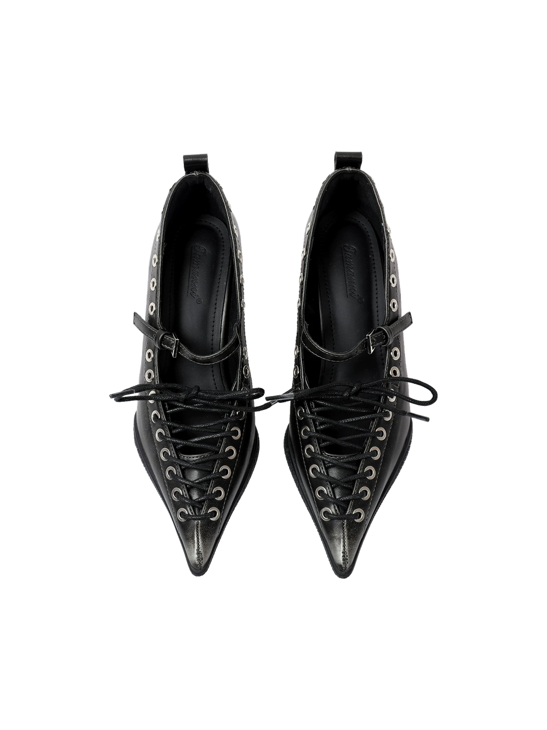 Black Corset-Lace Pointed Stiletto Pumps