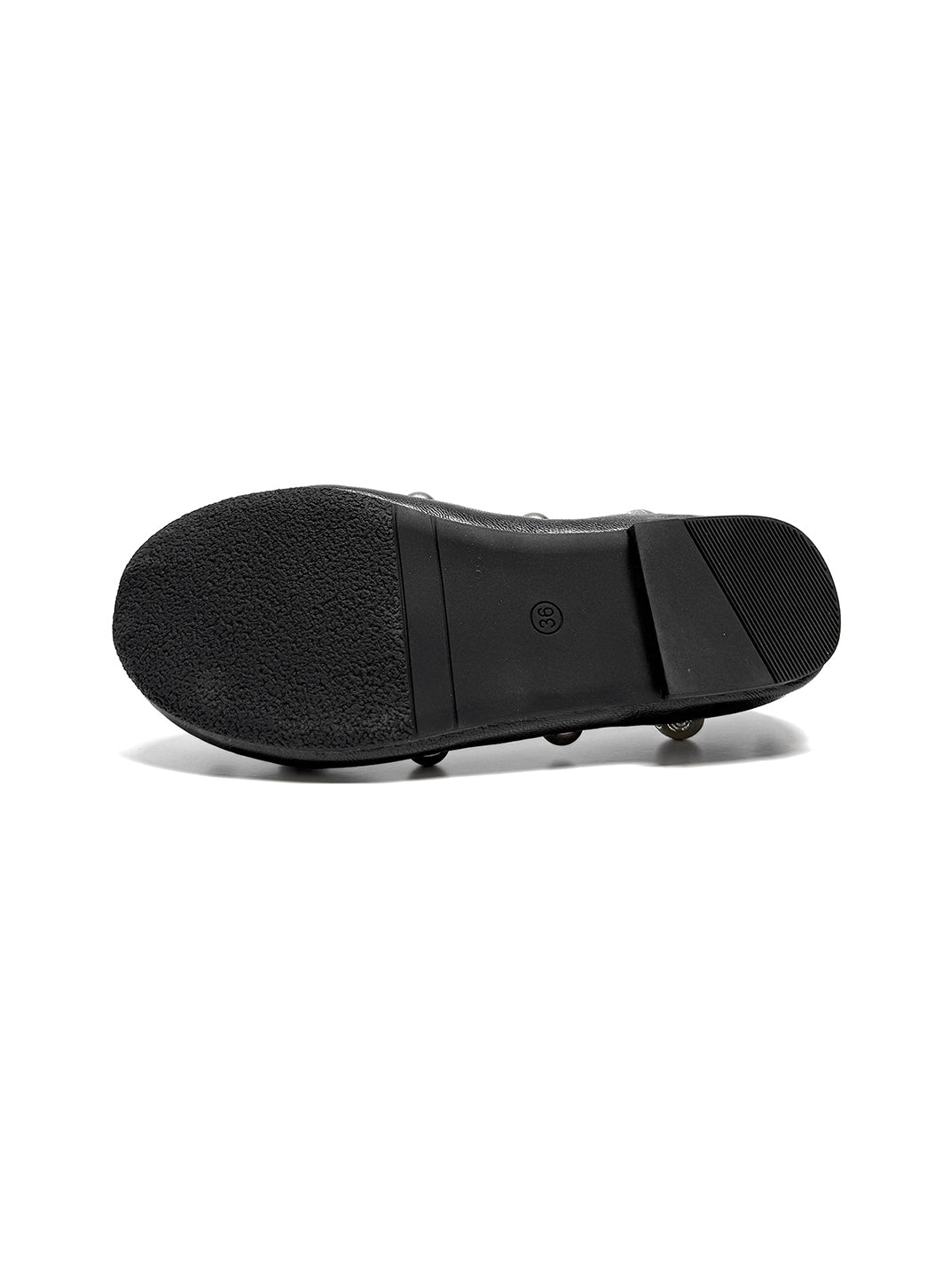 Black Crystal-Stud Ballet Flats