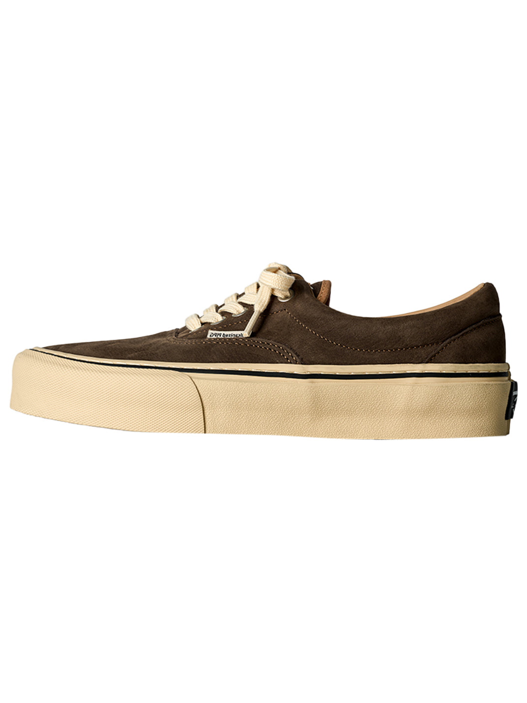 Black Distressed Leather Canvas Low-Top Sneakers