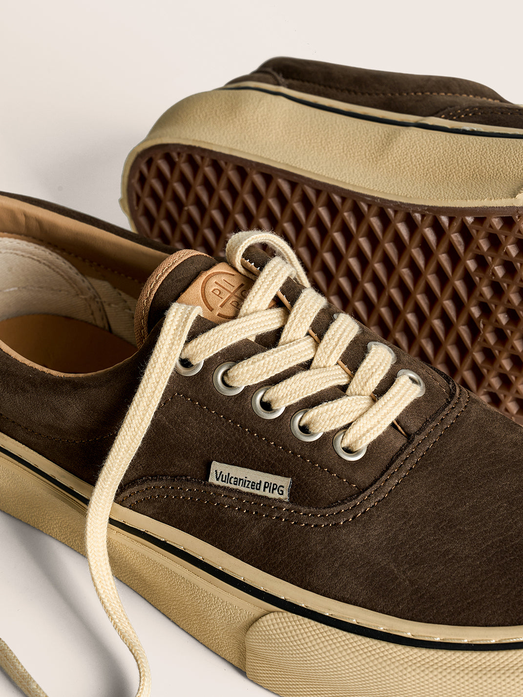 Black Distressed Leather Canvas Low-Top Sneakers