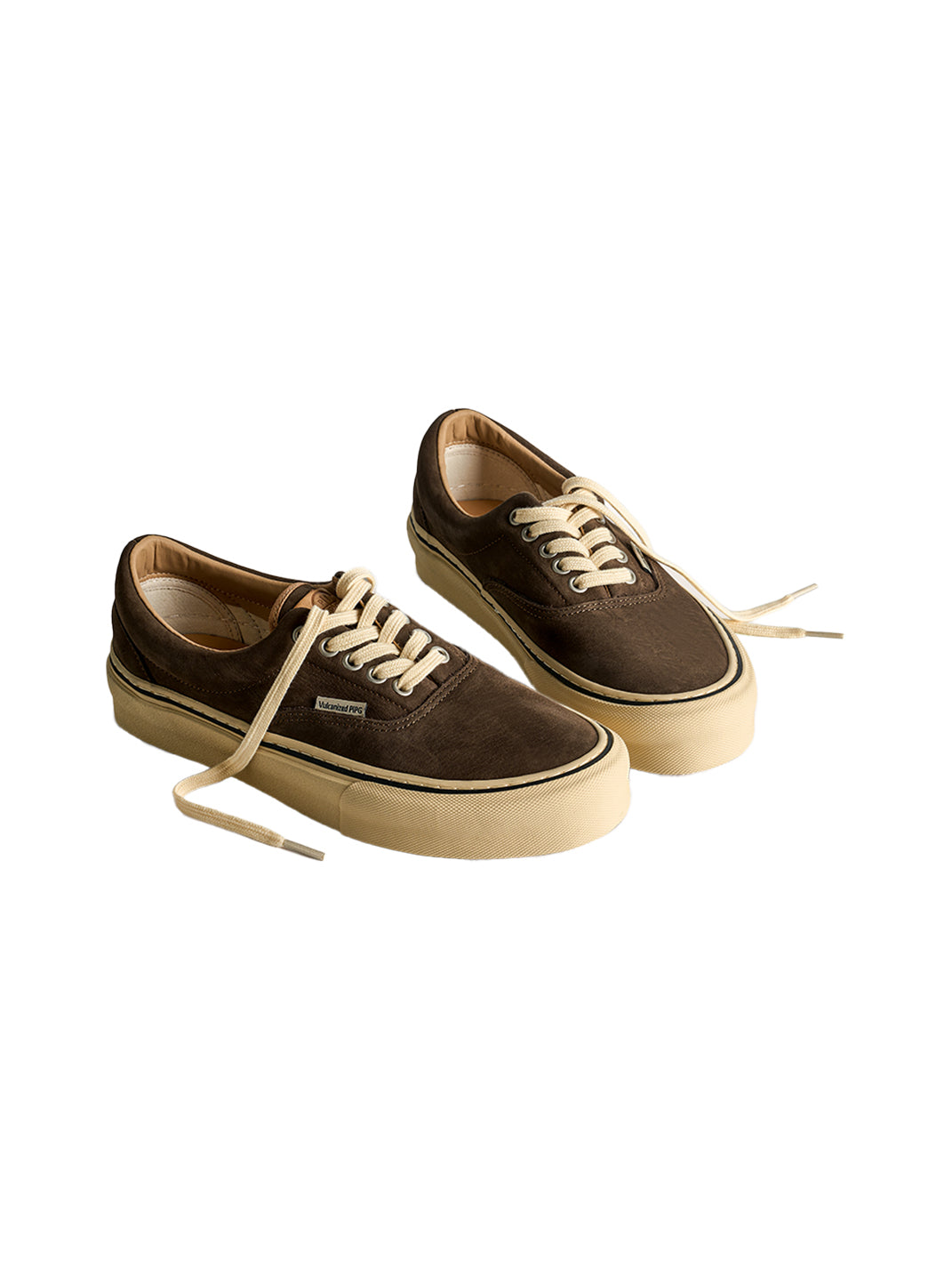 Black Distressed Leather Canvas Low-Top Sneakers