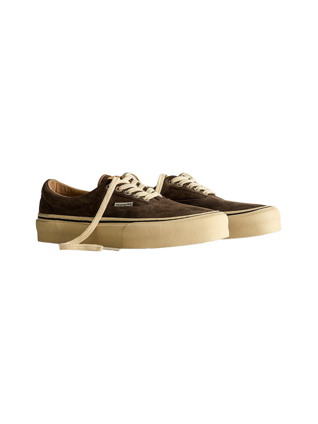 Black Distressed Leather Canvas Low-Top Sneakers