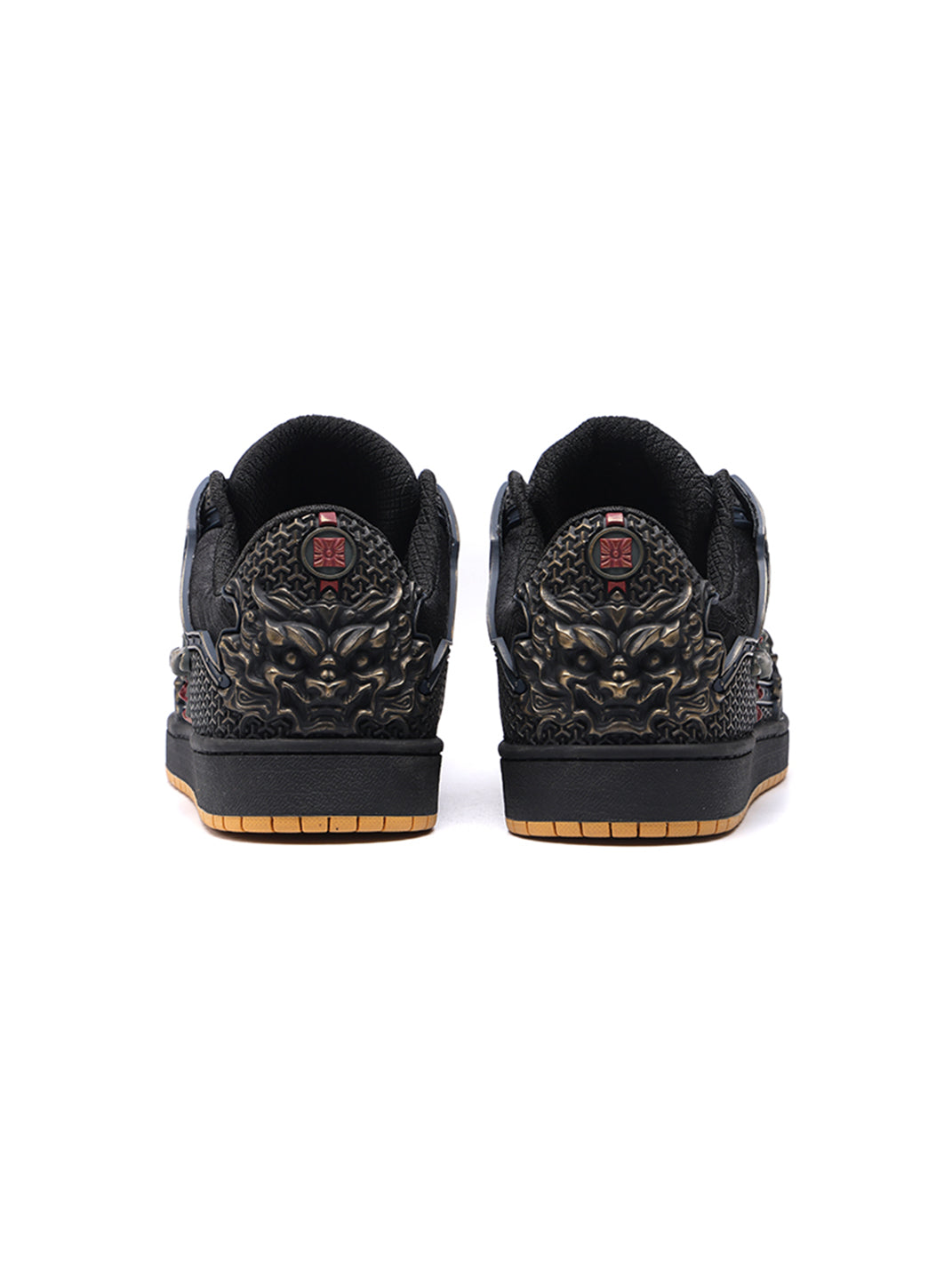 Black Dragon Embroidered Low-Top Sneakers