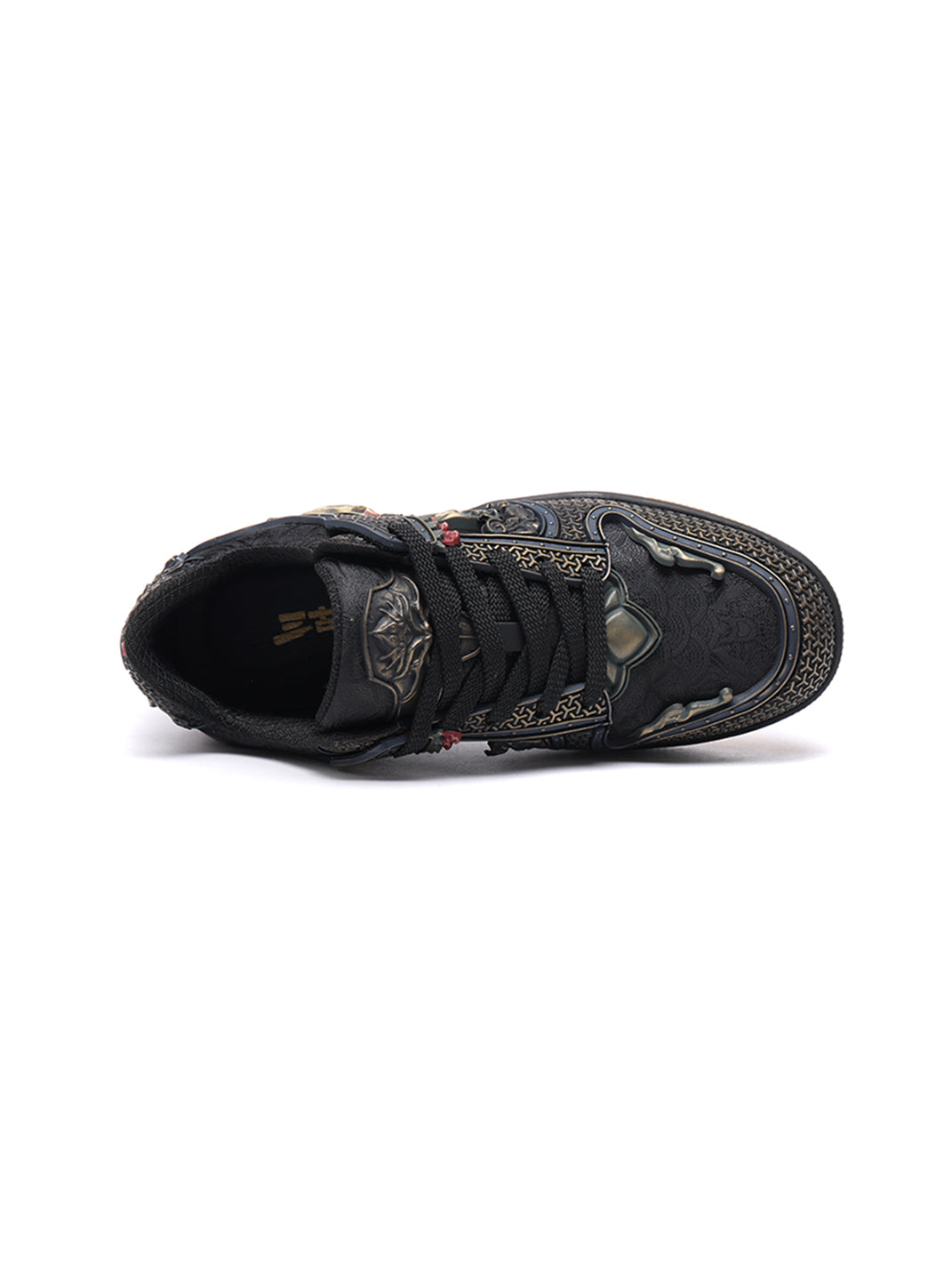 Black Dragon Embroidered Low-Top Sneakers