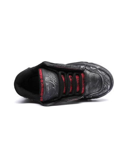 Black Dragon Relief Chunky Platform Sneakers