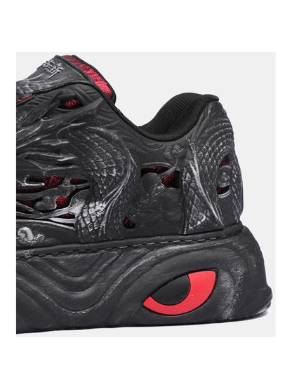 Black Dragon Relief Chunky Platform Sneakers
