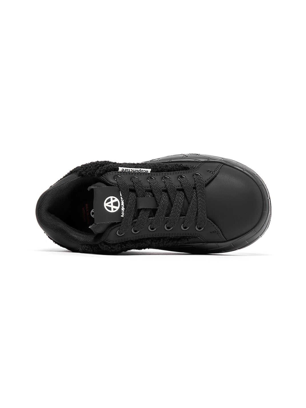 Black Fleece-Panel Platform Sneakers