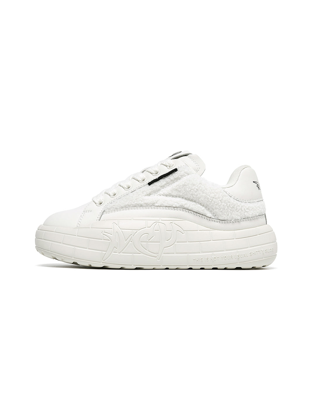 Black Fleece-Panel Platform Sneakers
