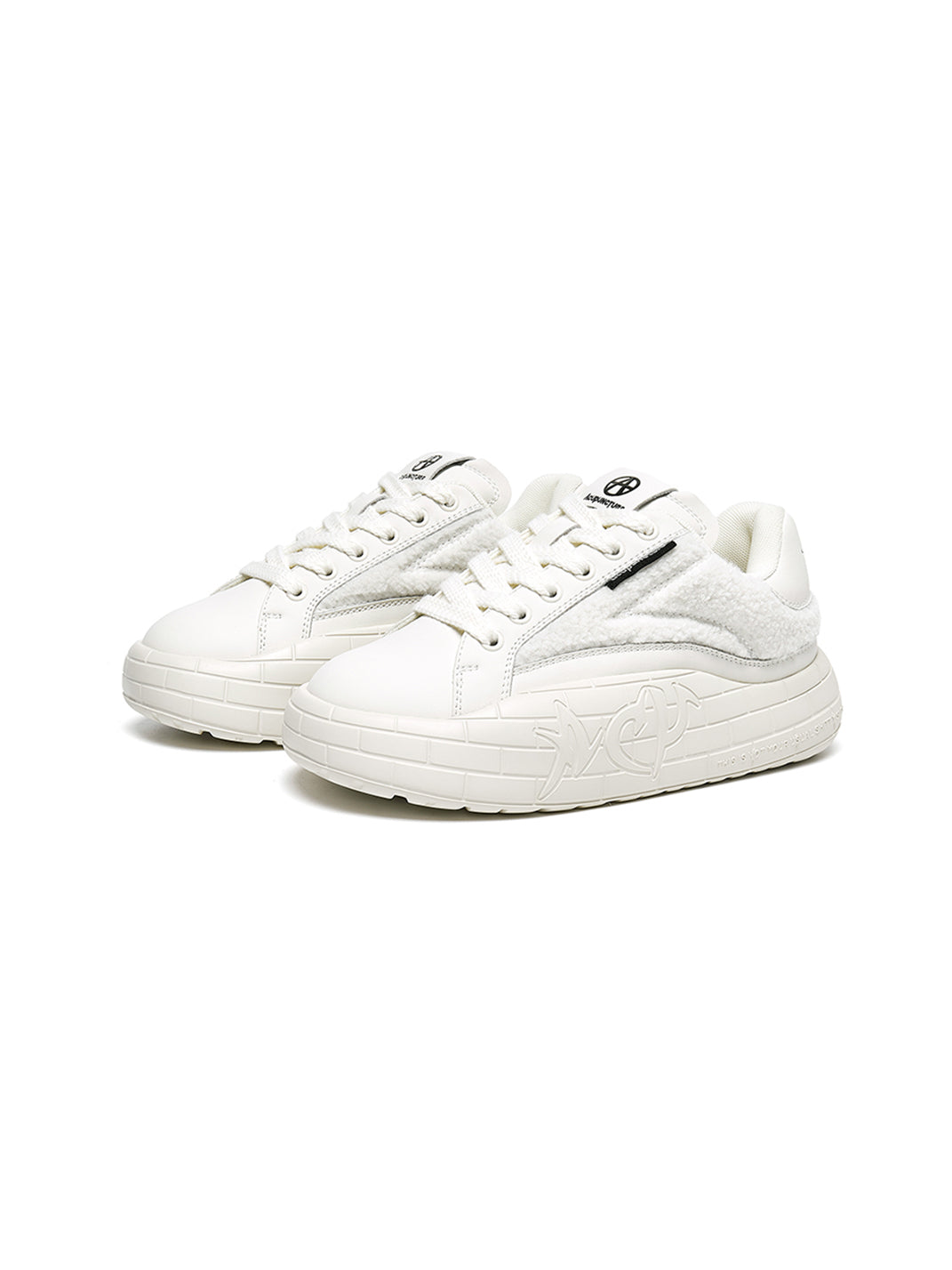 Black Fleece-Panel Platform Sneakers