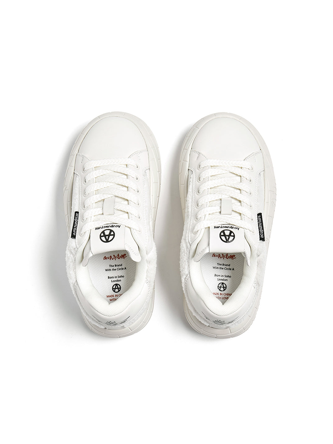 Black Fleece-Panel Platform Sneakers