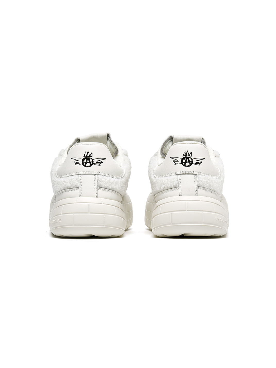 Black Fleece-Panel Platform Sneakers