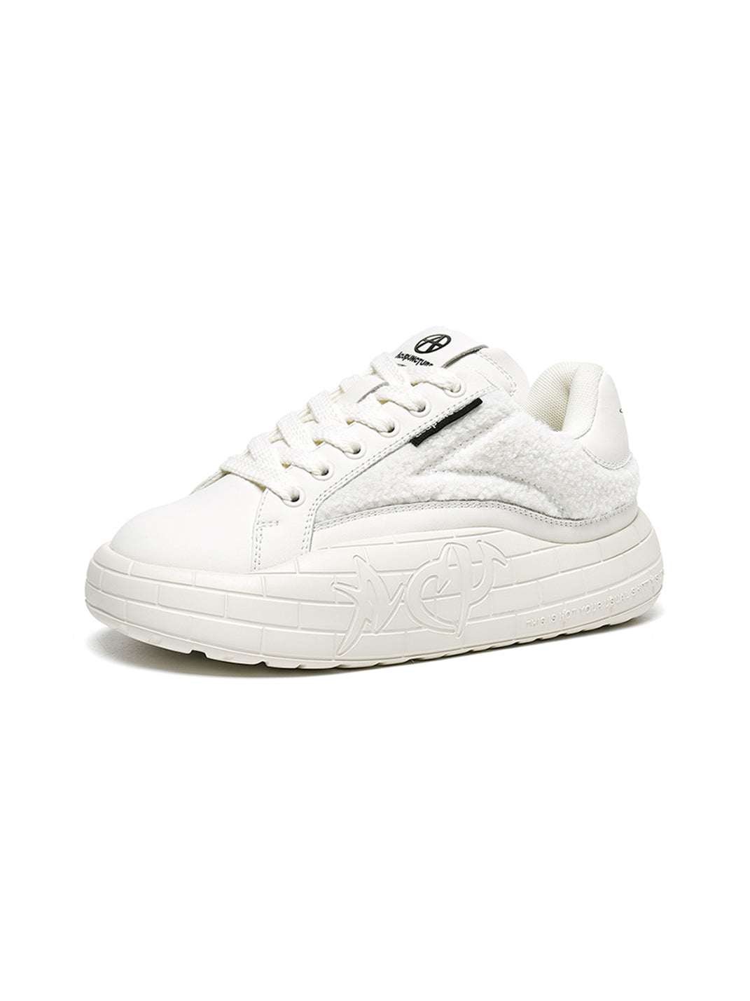 Black Fleece-Panel Platform Sneakers