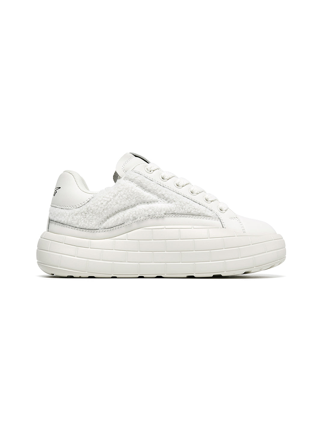 Black Fleece-Panel Platform Sneakers