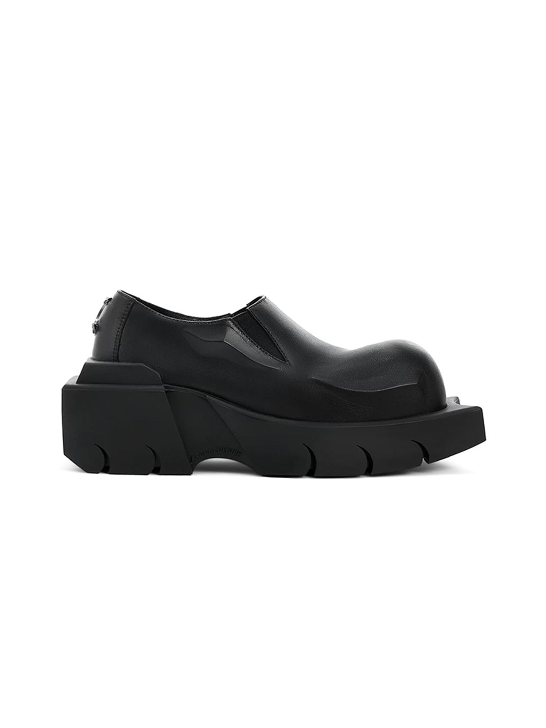 Black Horn-Detail Leather Platform Derby Shoes