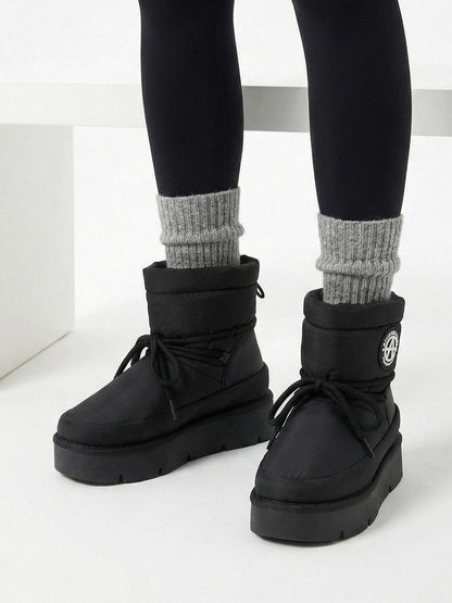 Black Padded Platform Ski Boots