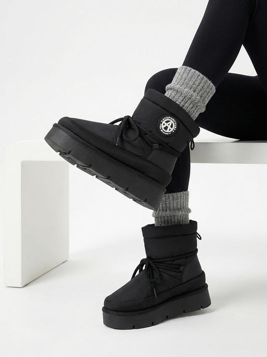 Black Padded Platform Ski Boots