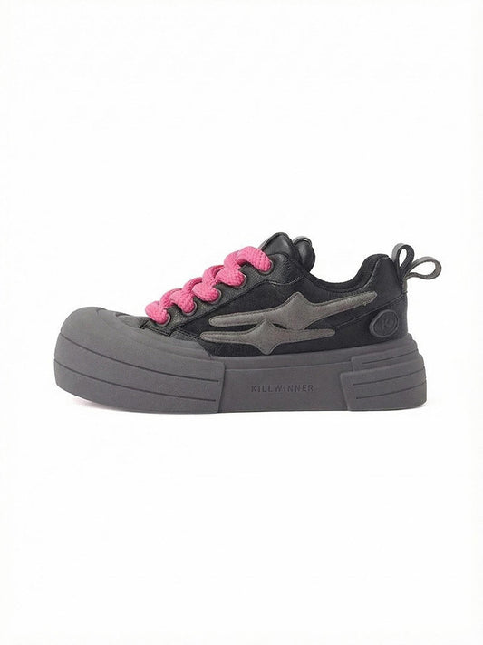 Black Samurai Smile Platform Sneakers