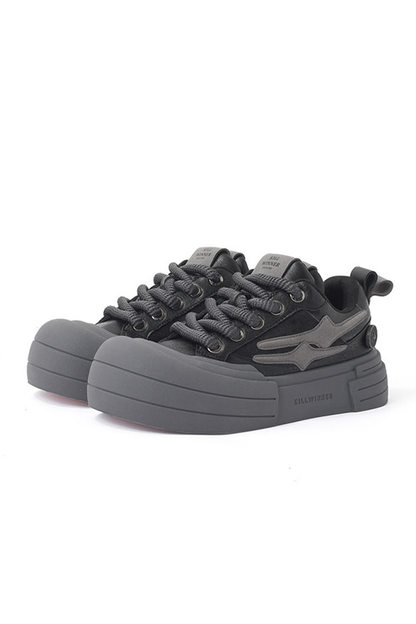 Black Samurai Smile Platform Sneakers