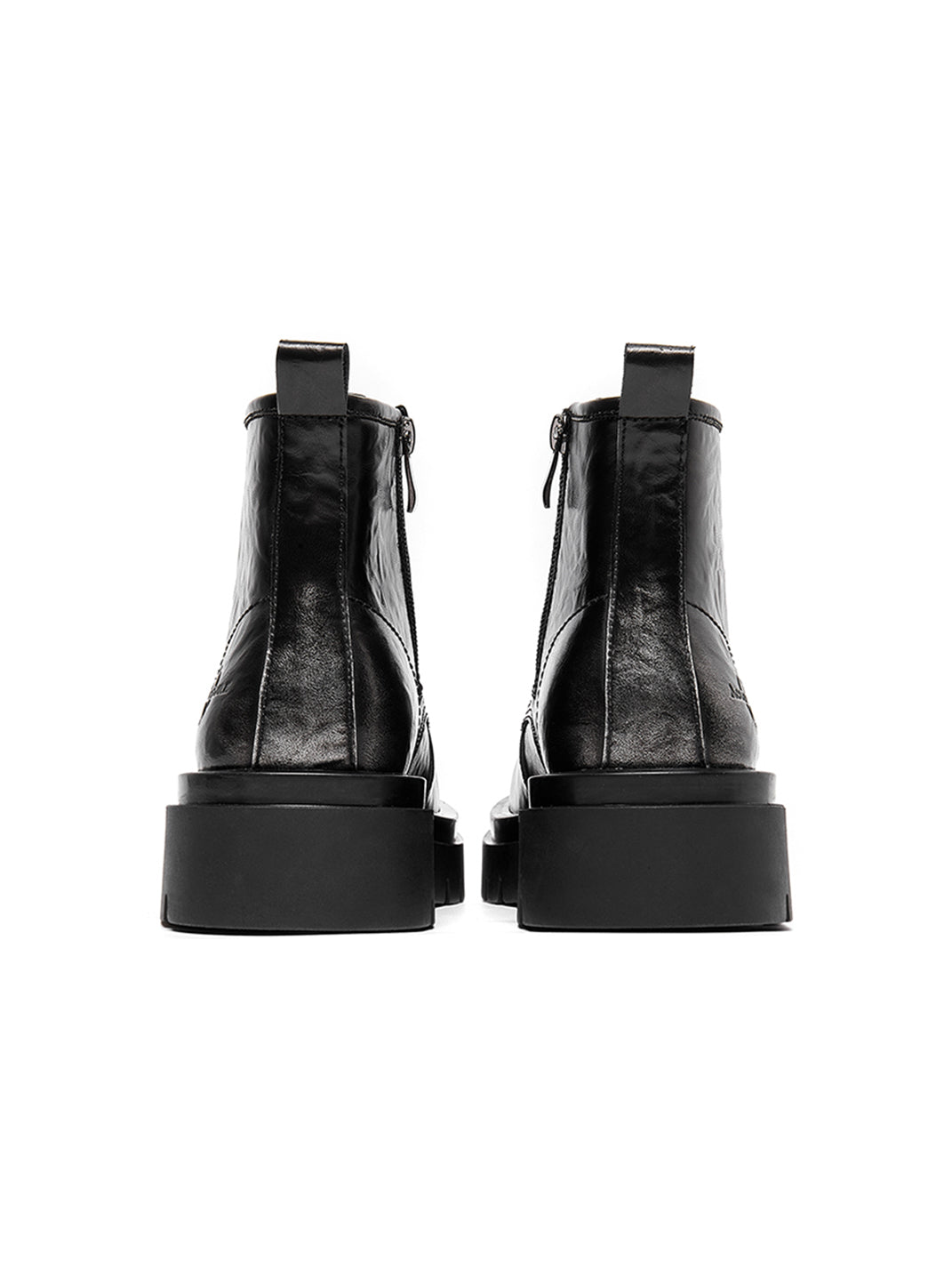 Black Side-Zip Lace-Up Combat Boots