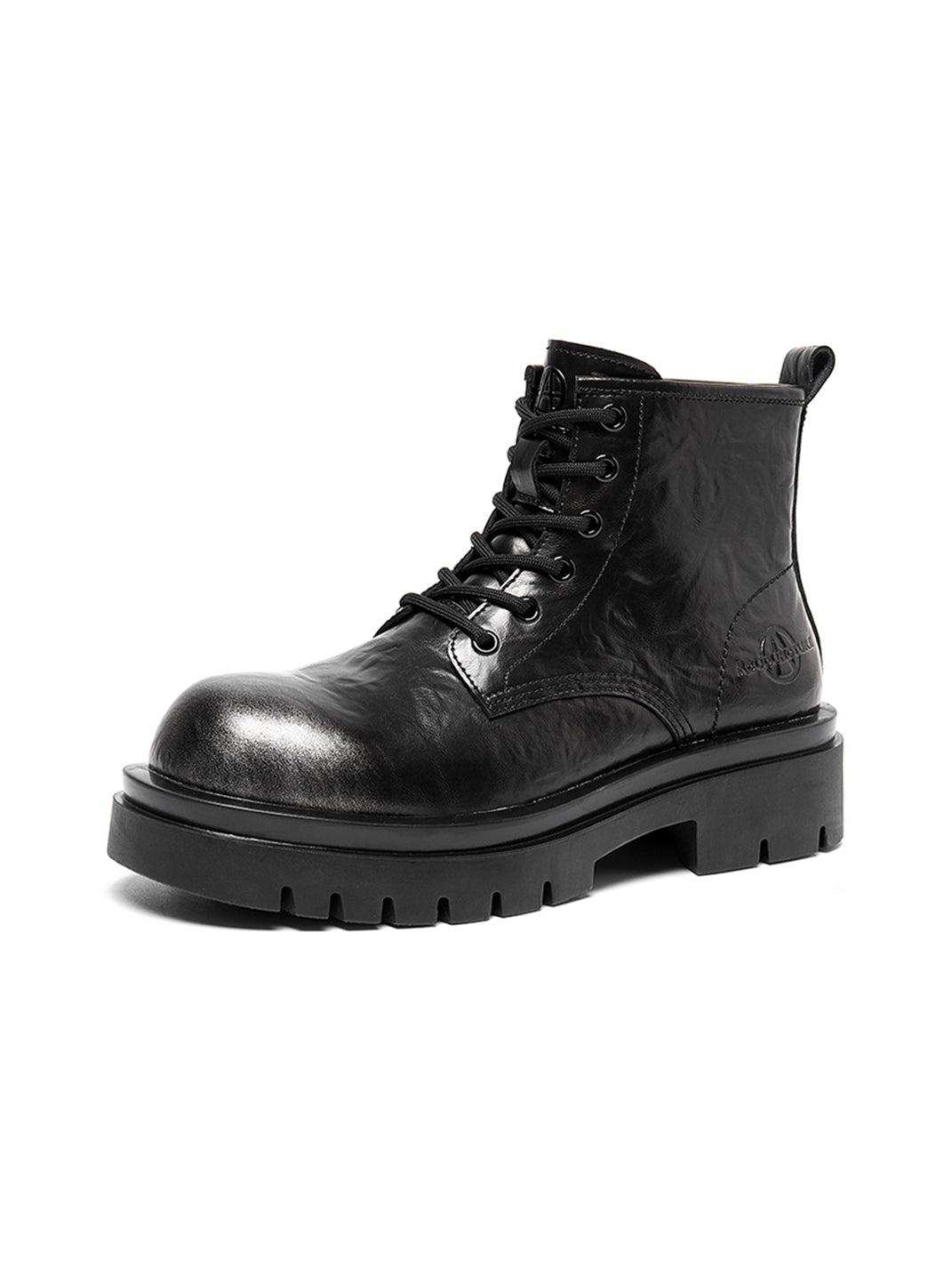 Black Side-Zip Lace-Up Combat Boots
