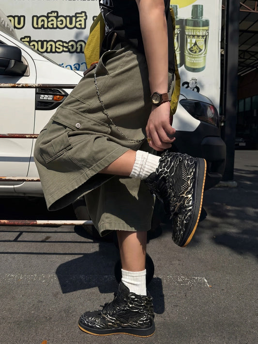 Black Silver Wukong Cloud Relief High-Top Sneakers