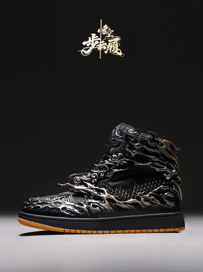 Black Silver Wukong Cloud Relief High-Top Sneakers