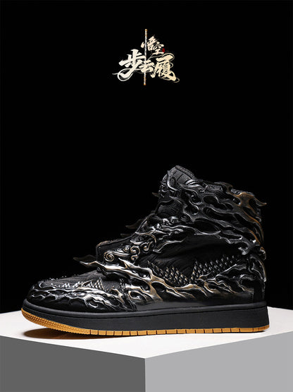 Black Silver Wukong Cloud Relief High-Top Sneakers