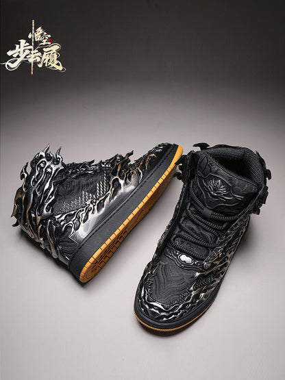 Black Silver Wukong Cloud Relief High-Top Sneakers
