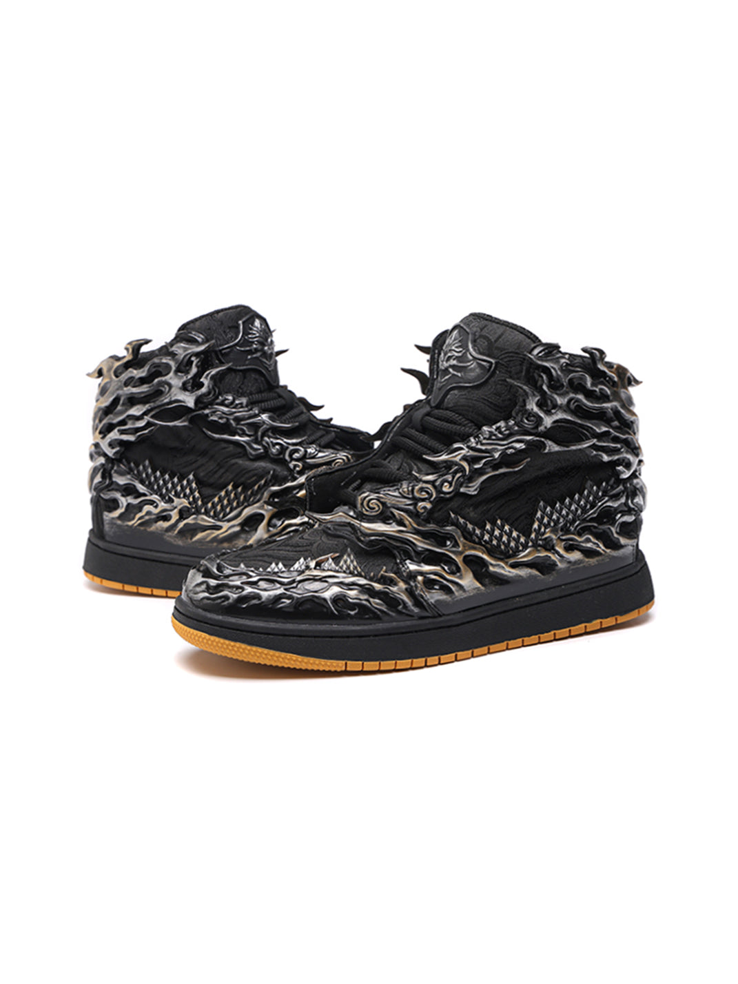 Black Silver Wukong Cloud Relief High-Top Sneakers