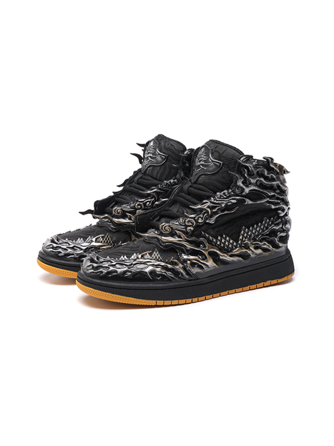 Black Silver Wukong Cloud Relief High-Top Sneakers