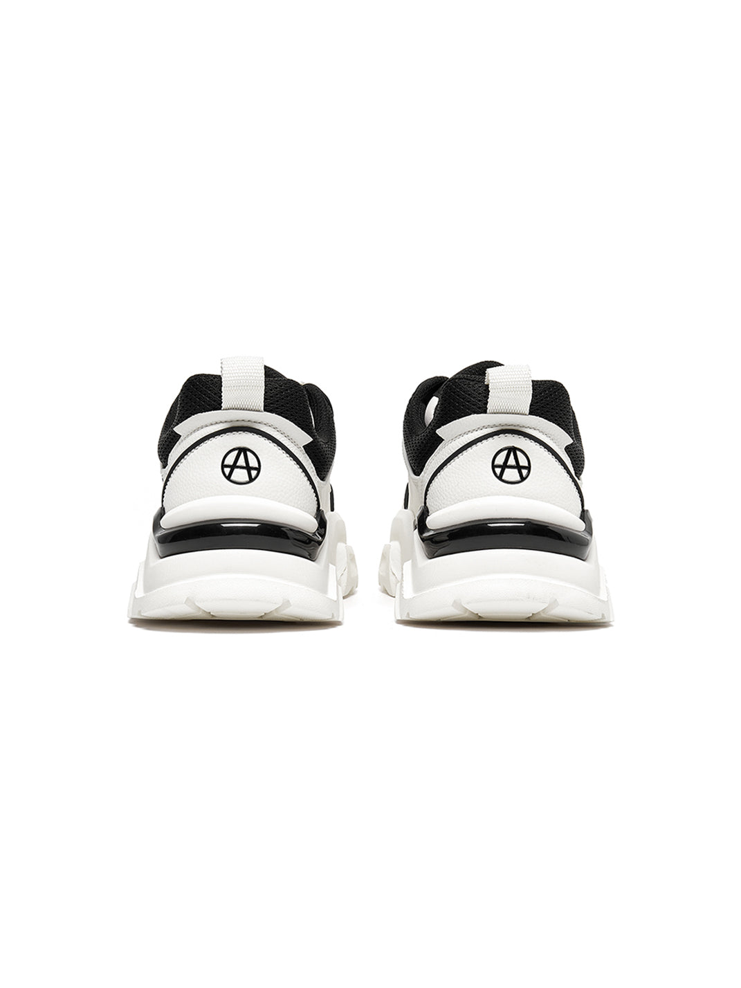 Black White Cutout Platform Sneakers