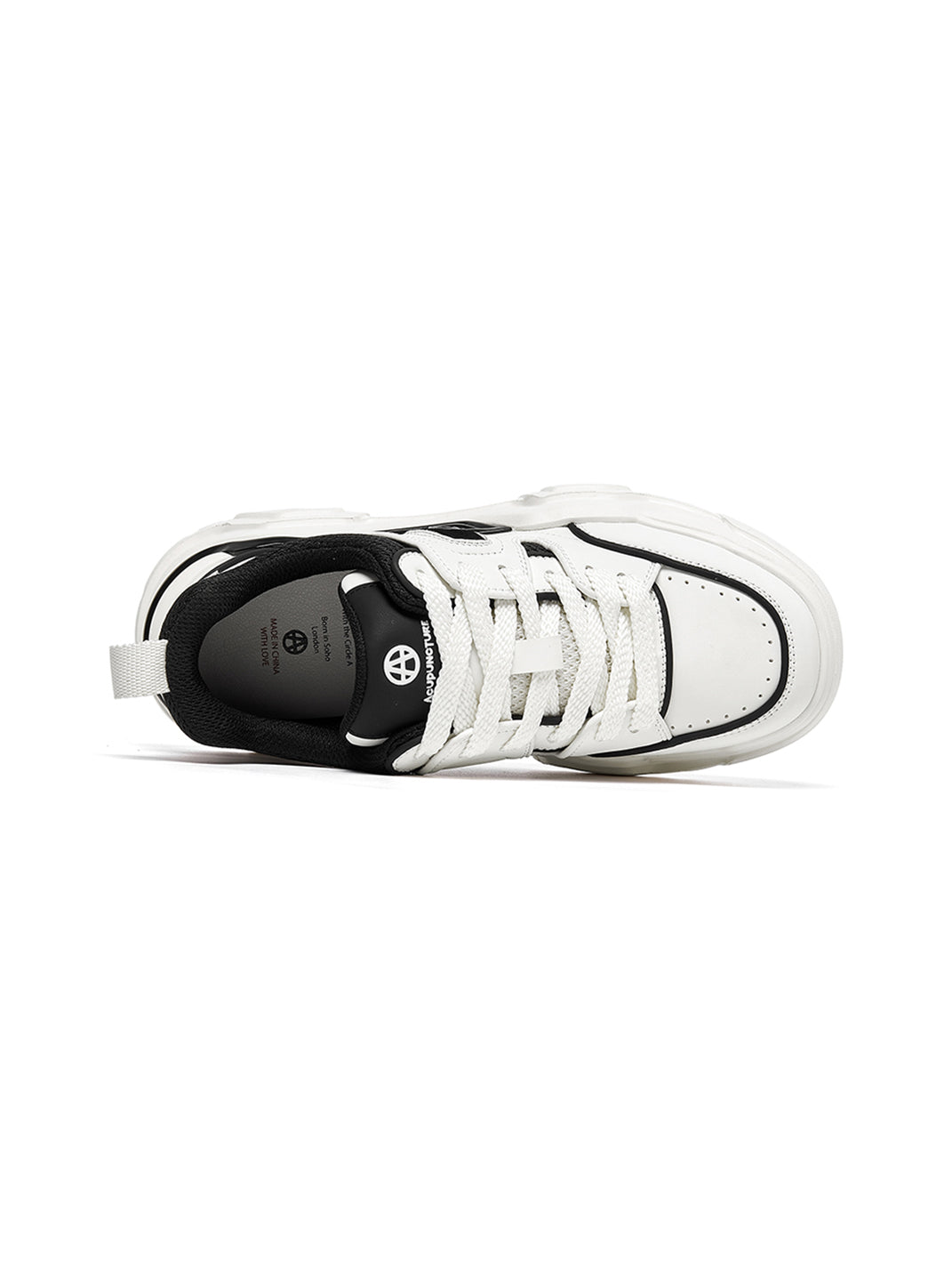 Black White Cutout Platform Sneakers