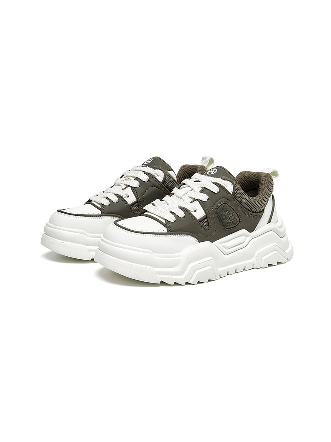 Black White Cutout Platform Sneakers