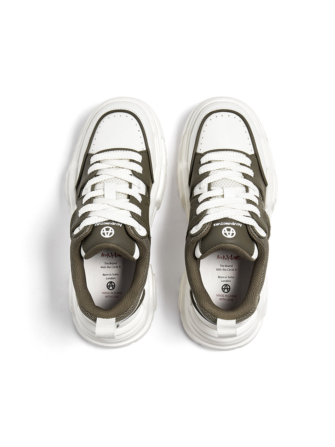 Black White Cutout Platform Sneakers