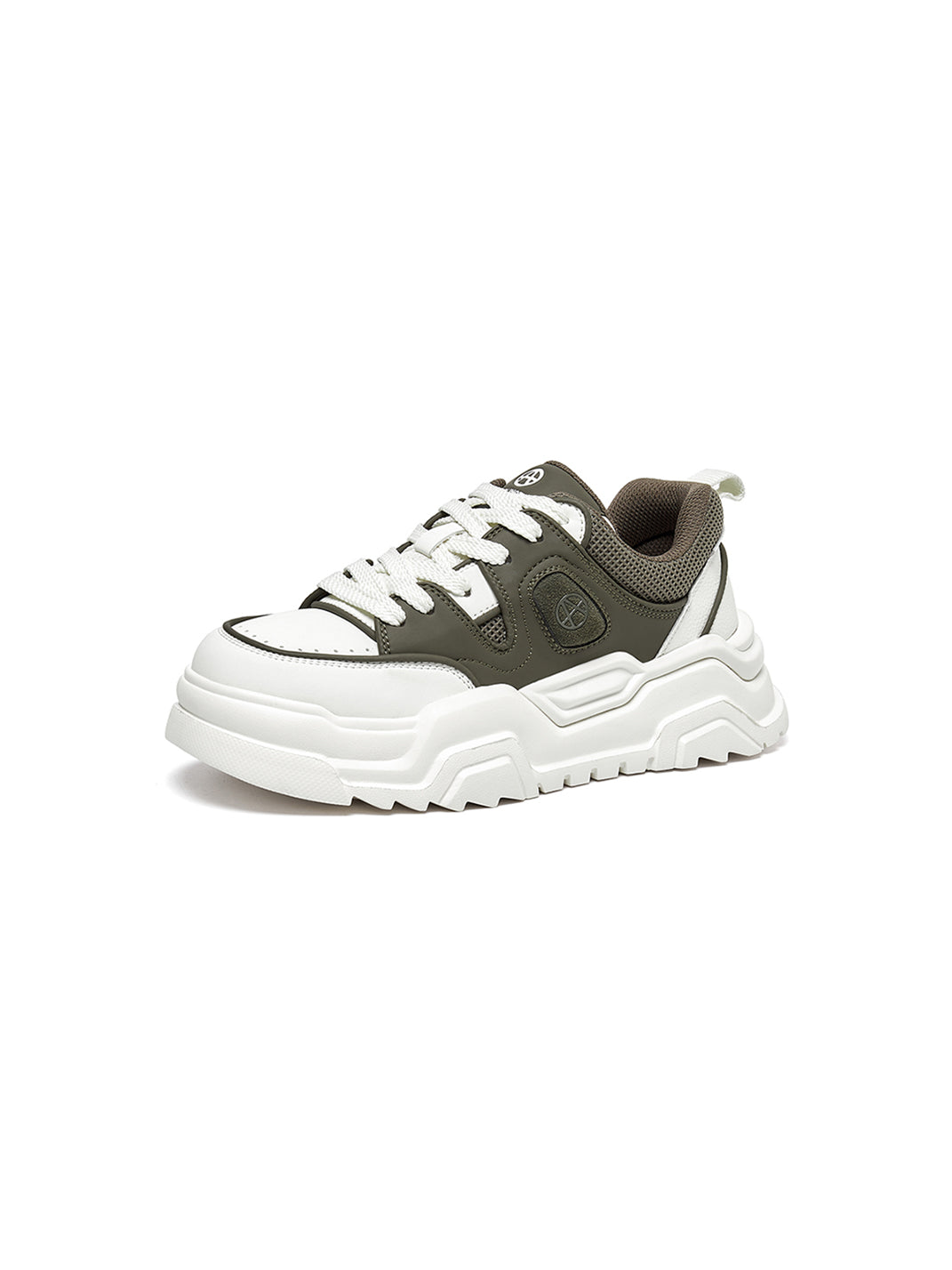 Black White Cutout Platform Sneakers